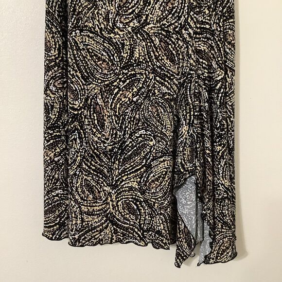 Vintage Y2K Dotty Boho Hippie Festival Fairy Asymmetrical Slit Ruffle Skirt M - Picture 3 of 9